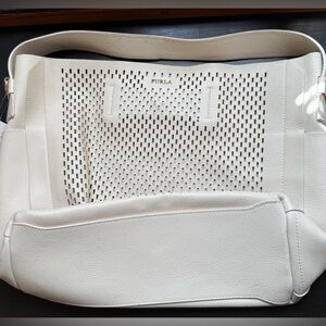 VGC Furla Cream Perforated Shoulder Bag